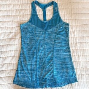 Reebok Blue Space Dye Racerback Activewear Tank Top Size Medium